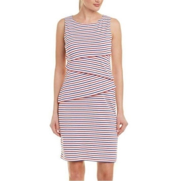 NWT J McLaughlin modal stretch cotton striped layers sleeveless dress sz medium - Picture 1 of 11